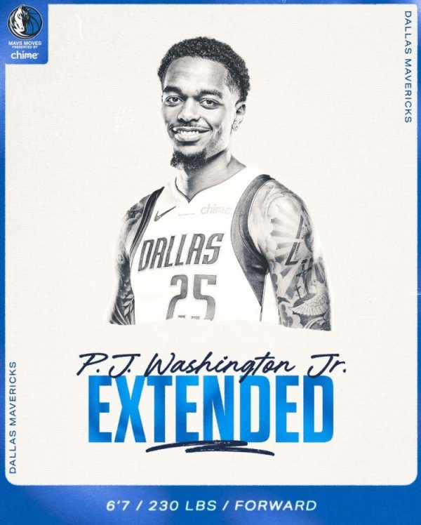 90 triệu đô la trong 4 năm! Mavericks chính thức công bố đổi mới sớm PJ-Washington